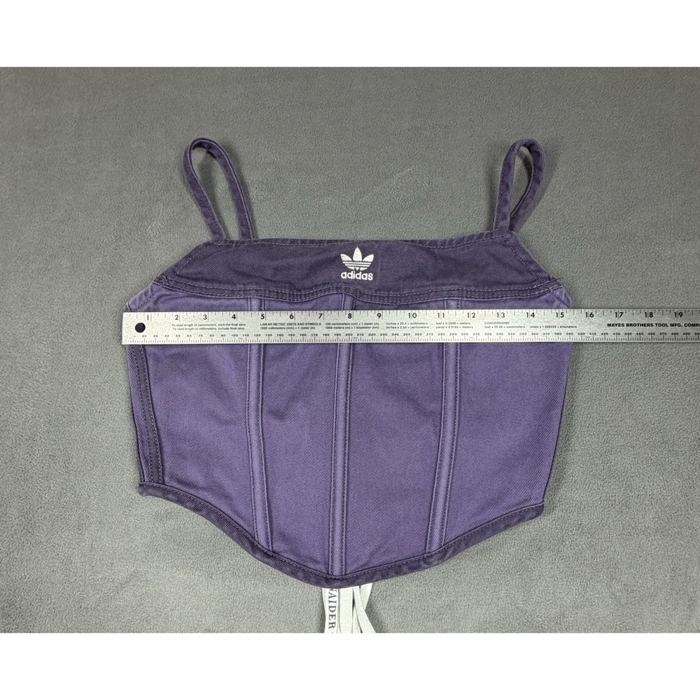 Adidas x Ksenia Schnaider Denim Corset Top Purple Women's 12 Cotton Lace Up - Picture 3 of 9